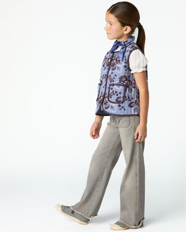 VINTAGE PRINT ANILINE BLUE VEST