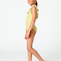 SWIMSUIT WITH RUFFLES TOILE ALGAE