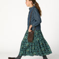 WILD BLUE RUFFLED SKIRT