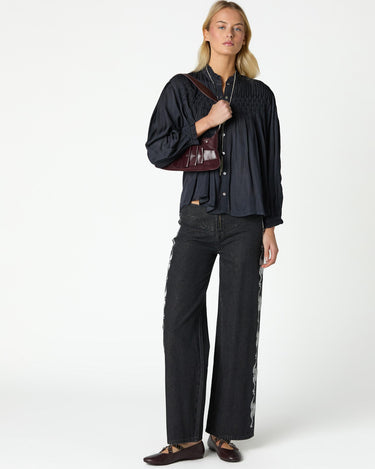 ANTHRACITE DENIM WITH SILVER EMBROIDERY