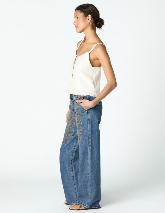 ECRU RIBBON TOP
