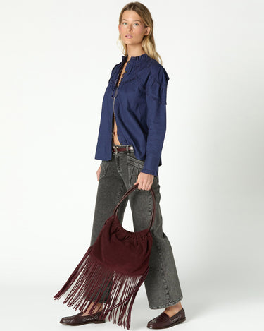 CONTRAST RUFFLE SHIRT