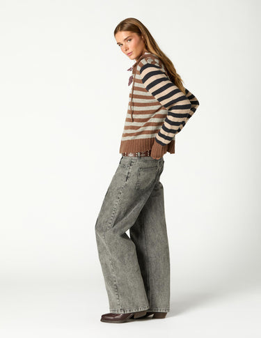 CHAQUETA PUNTO RAYA BROWN