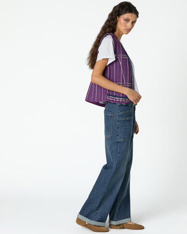 DENIM BOTONES CINTURILLA AZUL