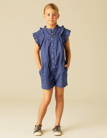 BLUE LEAF PRINT PLAYSUIT