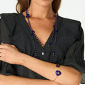 LONG BLUE GLASS NECKLACE
