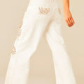 WHITE EMBROIDERED TROUSERS