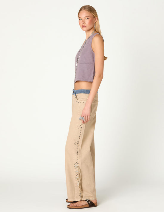 PANTALON TACHAS COWBOY BEIGE/CONTRAST