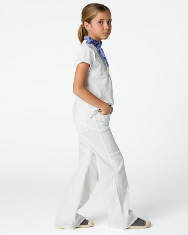White denim pocket trousers