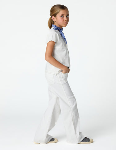 White denim pocket trousers
