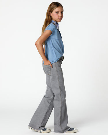 Gray denim pocket trousers
