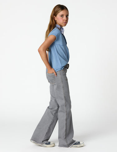 Gray denim pocket trousers