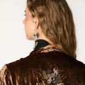 EMBROIDERED VELVET DJELLABA BROWN