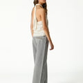 ECRU LACE STRAP SATIN KNOT TOP