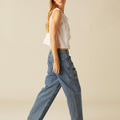 EMBROIDERED BUTTERFLY BLUE TROUSERS