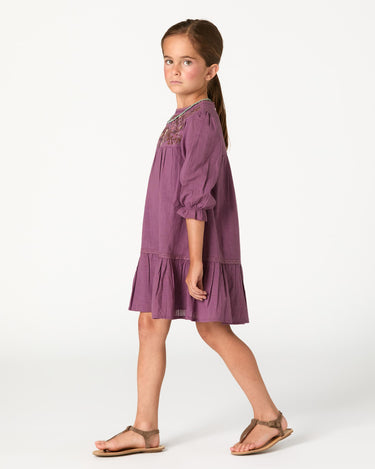 EMBROIDERED DRESS FLOWER FEATHER