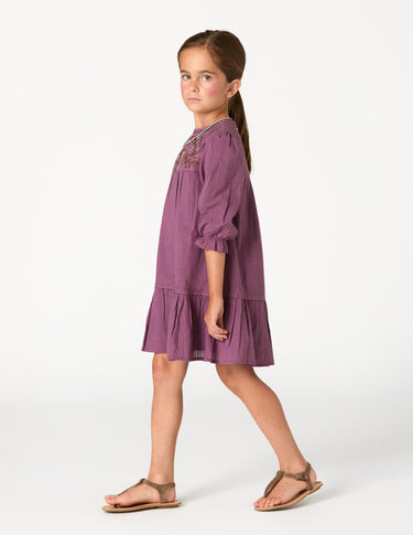 EMBROIDERED DRESS FLOWER FEATHER