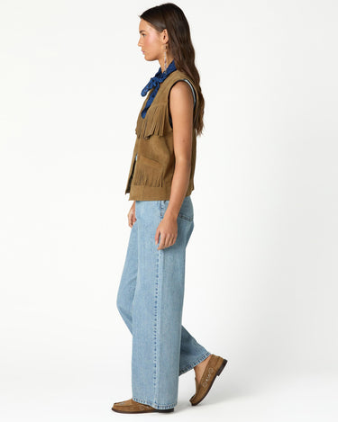 FRINGED SUEDE WAISTCOAT