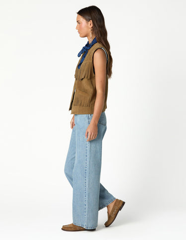FRINGED SUEDE WAISTCOAT