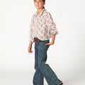 CAMISA BRIGHT FLOWERS PLUM