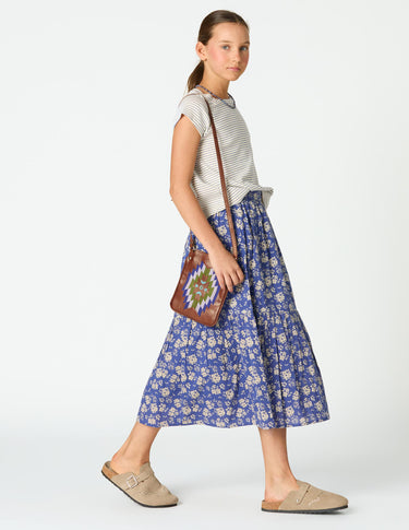 FLORAL WAVE PRINT SKIRT