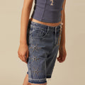 SHORT DENIM STARS STUDS