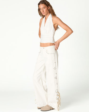 ECRU HALTER BANDEAU TOP