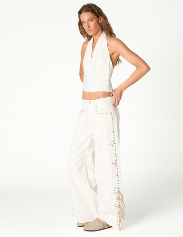 ECRU HALTER BANDEAU TOP