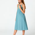 EMBROIDERED POND STRAPPY DRESS