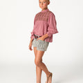 EMBROIDERED BLUSH SHIRT