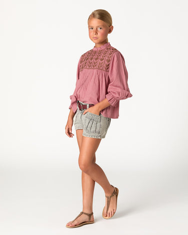 EMBROIDERED BLUSH SHIRT