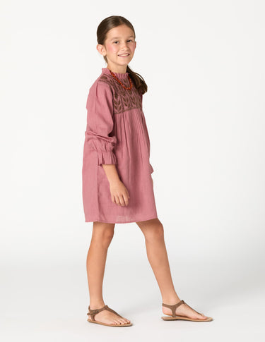 EMBROIDERED BLUSH DRESS