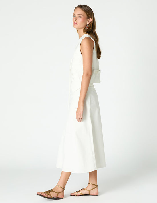 ECRU EMBROIDERED SKIRT