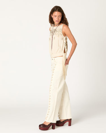 TOP 20'S EMBROIDERED ECRU