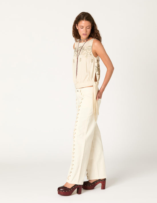 TOP 20'S EMBROIDERED ECRU