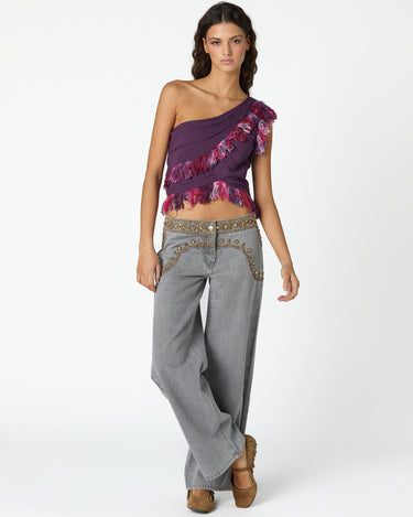 BITTERSWEET ASYMMETRIC FRINGED TOP