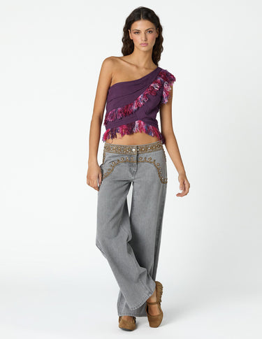 BITTERSWEET ASYMMETRIC FRINGED TOP