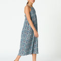 GARDEN POND PRINT STRAPPY DRESS