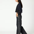 ANTHRACITE LACE BUTTON-UP SHIRT