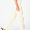 WHITE DENIM SIDE STARS JEANS