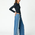 BLUE BUTTON DENIM