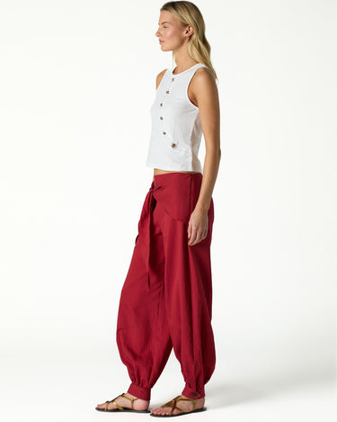 PANTALON BOMBACHO LAZADA ROJO