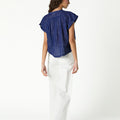 OVERSIZE LUREX STRIPE SHIRT BIG BLUE
