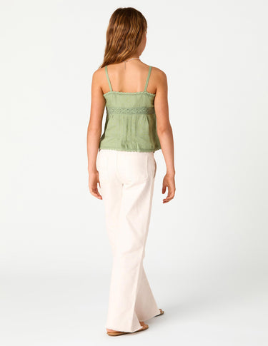 White denim wide-leg trousers