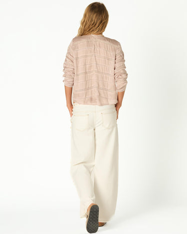 HERRINGBONE INSERT SHIRT ECRU
