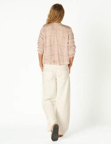 HERRINGBONE INSERT SHIRT ECRU