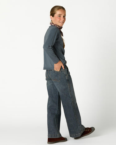 "NN" EMBROIDERED JEANS BLUE RIN