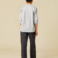DARK BLUE LINEN TROUSERS