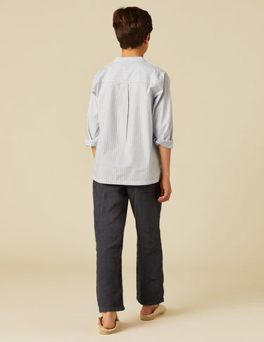 DARK BLUE LINEN TROUSERS