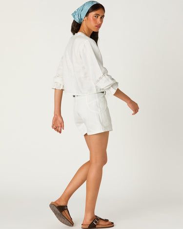 WHITE POCKET SHORTS